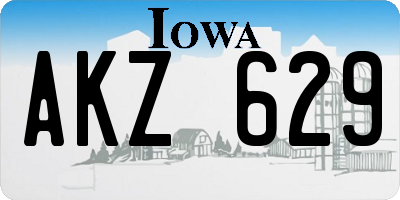 IA license plate AKZ629