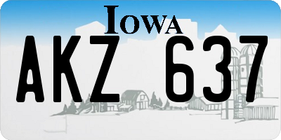 IA license plate AKZ637