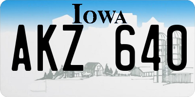 IA license plate AKZ640