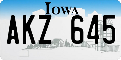 IA license plate AKZ645