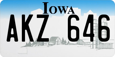 IA license plate AKZ646