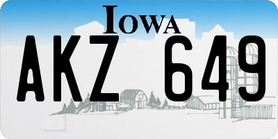 IA license plate AKZ649