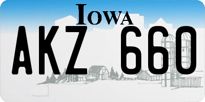 IA license plate AKZ660