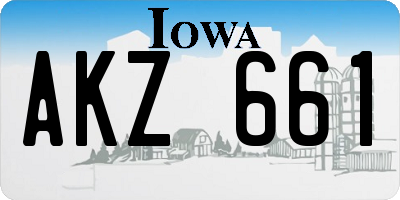 IA license plate AKZ661