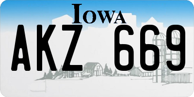 IA license plate AKZ669