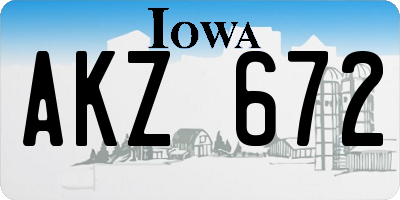 IA license plate AKZ672