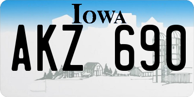 IA license plate AKZ690