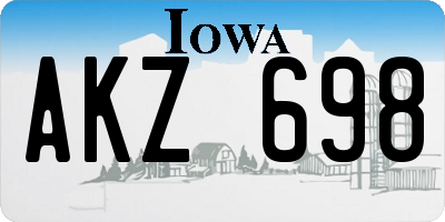 IA license plate AKZ698