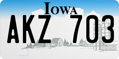 IA license plate AKZ703