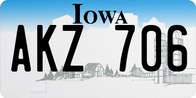 IA license plate AKZ706