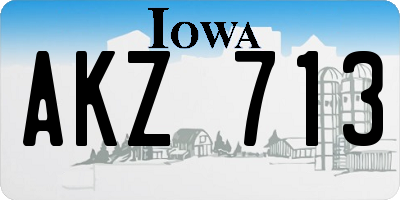 IA license plate AKZ713