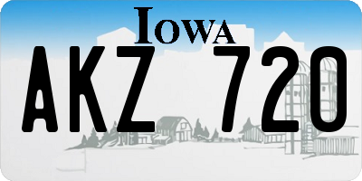 IA license plate AKZ720