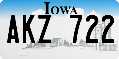 IA license plate AKZ722