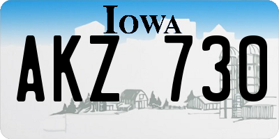 IA license plate AKZ730
