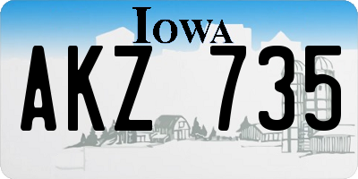 IA license plate AKZ735