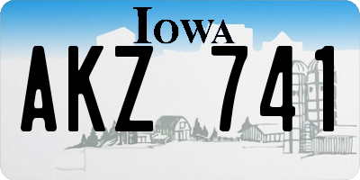 IA license plate AKZ741