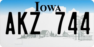 IA license plate AKZ744