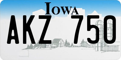 IA license plate AKZ750