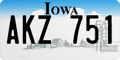 IA license plate AKZ751