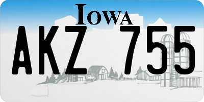 IA license plate AKZ755