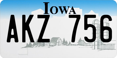 IA license plate AKZ756