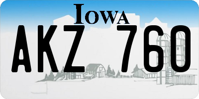 IA license plate AKZ760