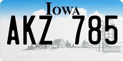 IA license plate AKZ785