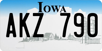 IA license plate AKZ790