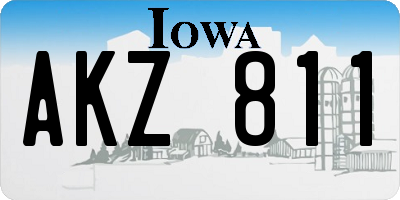 IA license plate AKZ811