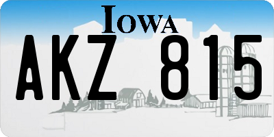 IA license plate AKZ815