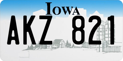 IA license plate AKZ821