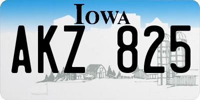 IA license plate AKZ825