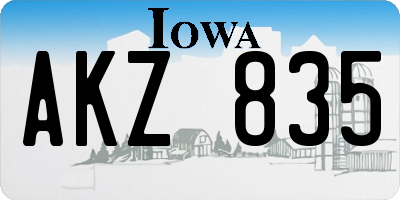 IA license plate AKZ835