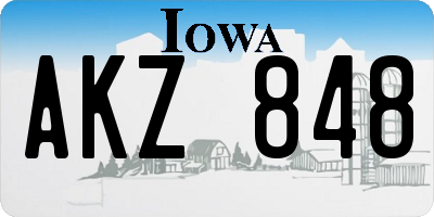 IA license plate AKZ848
