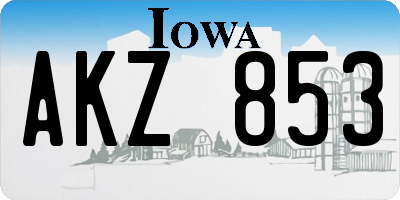 IA license plate AKZ853