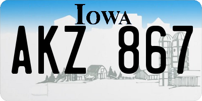 IA license plate AKZ867