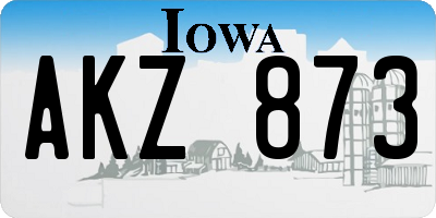 IA license plate AKZ873