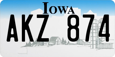 IA license plate AKZ874