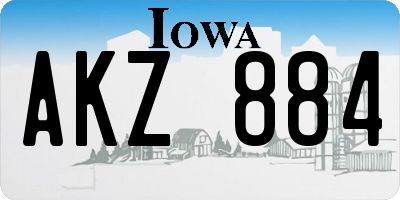 IA license plate AKZ884
