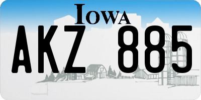 IA license plate AKZ885