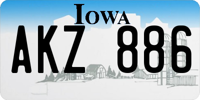 IA license plate AKZ886