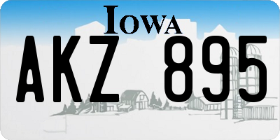 IA license plate AKZ895