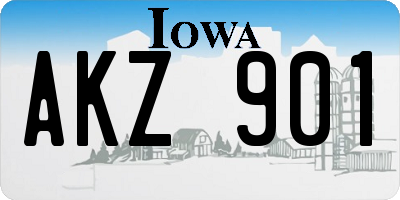 IA license plate AKZ901