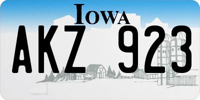 IA license plate AKZ923