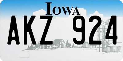 IA license plate AKZ924