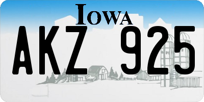 IA license plate AKZ925