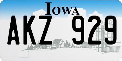 IA license plate AKZ929