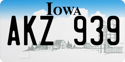IA license plate AKZ939