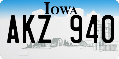 IA license plate AKZ940