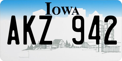 IA license plate AKZ942